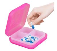 Mini organizador de pastillas, organizador diario de pastilleros, caja de medicamentos de cuatro compartimentos, contenedor portátil transparente para suplementos de medicamentos de bolsillo