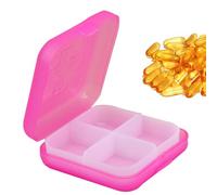 Mini organizador de pastillas, organizador diario de pastilleros, caja de medicamentos, viajes, estuche de anillos de cuatro compartimentos para aceites de pescado, viajes, medicamentos, medicamentos