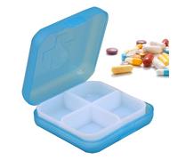 Mini organizador de pastillas, organizador diario de pastilleros, de medicamentos, viajes, estuche de anillos de cuatro compartimentos para aceites de pescado, viajes, medicamentos, medicamentos