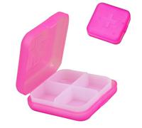 Mini organizador de pastillas, organizador diario de pastilleros, estuche portátil con cuatro compartimentos para anillos, contenedor para bolso de bolsillo, aceites de pescado, suplementos