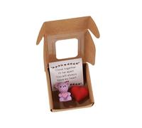 Mini oso de peluche hecho a mano en caja, My Little Worry Bear, Worry Bears In A Box, Mini Pocket Bears Hug, con tarjeta de apoyo emocional, recuerdo de peluche para los amantes