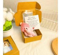 Mini oso de peluche hecho a mano en caja, oso pequeño en una caja, My Little Worry Bears Mini osos de bolsillo con tarjeta de apoyo emocional, recuerdo de peluche suave hecho a mano para los amantes