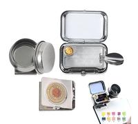 Mini Paint Palette - 10-Grid Empty Watercolor Container with Magnetic Clip | Portable Small Artist Paint Palette for Travel, Classroom, Hiking, School, Outdoor Painting, Camping, Journaling, Sketching