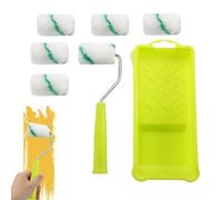 Mini Paint Roller Kit - 2in Width | Multi-piece Handheld Painting Brush Set With Washable PVC Tray | Clean-cut Paint Edger For Walls, Ceilings, Furniture Repairs, And Plumbing