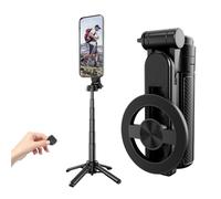 Mini palo de selfie magnético para smartphone, soporte de teléfono móvil con rotación de 360°, trípode selfie stick retráctil con mando a distancia Bluetooth, compatible con iPhone/Samsung/GoPro