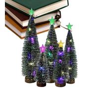Mini para mesa - 5 piezas decoración de temporada con iluminación LED - decoración navideña para escritorio | Apartamento oficina tienda estudiantes dormitorio sala de estar mesita de noche junto a la