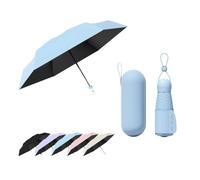 Mini Paraguas Plegable con Correas Anchas y Cordón Retráctil/Ligero/Bolsillo/Portátil/Caja de Paraguas/Protección UV/Secado Rápido/Soleado Lluvioso/6 Varillas/Vogue/Mujer/Niños