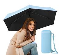 Mini paraguas plegable de viaje resistente al viento, protección contra el sol y la lluvia, diseño compacto y ligero que cabe en el bolsillo o bolsa, paraguas de tela ecológica para mujeres y niñas