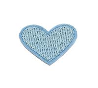 Mini parches bordados de corazón multicolor de 10 piezas termoadhesivos para ropa DIY (azul)