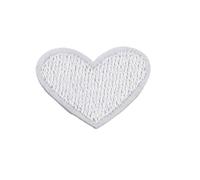 Mini parches bordados de corazón multicolor de 10 piezas termoadhesivos sobre vaqueros para ropa DIY (White)