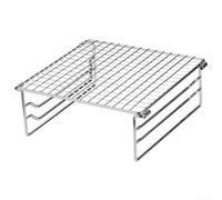 Mini parrilla de acero inoxidable plegable de 20 x 19 x 7,5 cm, altura ajustable, para camping, pícnic, cocina al aire libre