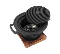 Mini parrilla de Stovetop, estufa de hierro fundido de hierro interior sin palos sin humo para acampar y otros interiores de la cena familiar y otros interiores