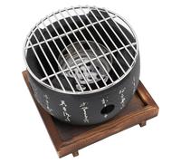 Mini parrilla portátil japonesa de estilo japonés, redonda, para barbacoa de carbón, para uso doméstico, ideal para acampar.