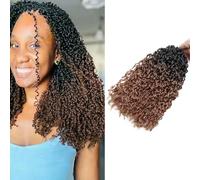 Mini Pasión Twist Crochet Hair 14 Pulgadas Yanky Twist Trenzas Crochet Extensiones de Pelo Corto Kinky Twist 5 Paquetes, 15 Mechones/Paquete