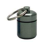 Mini pastillero de aleación de aluminio, llavero, botella, mochilero, tabletas personales, adultos, niños, ancianos, impermeable, contenedor sellado, color gris
