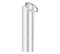 Mini Pastillero De Aluminio - Llavero Impermeable De 7,8x2,2 Cm Cápsula De Almacenamiento De Viaje Contenedor Portátil Con Múltiples Compartimentos Organizador De Medicamentos Para Especias Y Sal