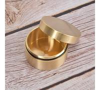 Mini pastillero de latón a prueba de polvo, pastillero de latón, caja de latón redonda impermeable para exteriores, contenedor sellado de joyería de metal para deportes al aire libre, camping,