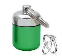 Mini pastillero de metal con llavero | Pastillero para viajes, camping y al aire libre | Pastillero portátil de metal con almohadillas de esponja para guardar en la mochila