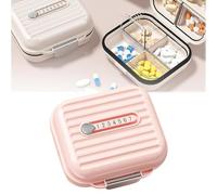 Mini pastillero portátil, organizador de pastillas de silicona con 7 compartimentos para viajes, caja de almacenamiento portátil multifuncional, fácil de usar, organizador de medicamentos para bolso