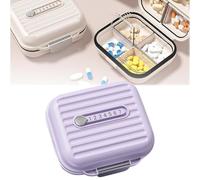 Mini pastillero portátil, organizador de pastillas de silicona con 7 compartimentos para viajes, caja de almacenamiento portátil multifuncional, fácil de usar, organizador de medicamentos para bolso