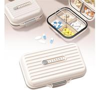 Mini pastillero portátil, organizador de pastillas de silicona con 7 compartimentos para viajes, caja de almacenamiento portátil multifuncional, fácil de usar, organizador de medicamentos para bolso