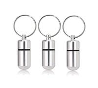 Mini pastilleros portátiles de 3 piezas Botella de pastillas de aleación de aluminio a prueba de agua Soporte para pastillas Llavero Recipiente para pastillas