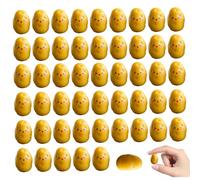 Mini Patatas 50 Piezas Mini Patata Artificial de Plástico y Resina con Linda Expresión Comida Decorativa en Miniatura Apto para Bricolaje para Casa de Muñecas, Jardín de Hadas, Mesa, Decoración Inter