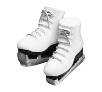 Mini Patines de Hielo Blancos Accesorio para Casa de Muñecas - Botas de Patinaje de Resina 1:12 para Mini Figuras, Realista para Deportes de Invierno para Juegos de Ficción