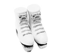Mini patines de ruedas para muñecas - Diseño de patinaje sobre hielo de resina blanca, patines de hielo en 1:12, zapatos pequeños para deportes de invierno para decoración Diorama | para p