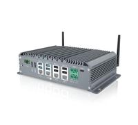 Mini PC Core i7-10ª generación sin ventilador, 2 HDMI+1 VGA triple pantalla, 4 Intel I225 2.5G LAN (RJ45), 6 COM, 8 GPIO, 8 USB, tipo C, WiFi+BT, mini PC industrial Quad NIC, carcasa metálica completa