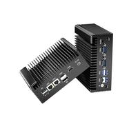 Mini PC PC industrial sin ventilador PC N100 (hasta 3,4 GHz), mini computadora de escritorio dual 2,5 G Lan, 4K 3x pantallas (2HD+DP), 2COM RS232, USB 3.0 WiFi Tipo-C, encendido automático, sin RAM