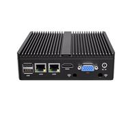 Mini PC sin ventilador, PC industrial, mini computadora Celeron N4100, salida de pantalla dual HD+VGA, 2 LAN de 1000 Mbps, DDR4 1 M.2 nvme, USB 3.0, COM, WiFi, 16 GB de RAM y 256 GB SSD