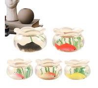 Mini pecera para casa de muñecas,Acuario Decoración Escala 1 12 5 Piezas | Pecera para Casa de Muñecas,para Proyectos de Manualidades Decoración DIY