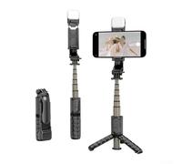 Mini pegatina para selfie para teléfono, pegatina selfie Bluetooth, trípode selfie con luz y control remoto: captura momentos impresionantes en cualquier lugar (negro)