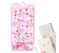 Mini pegatinas 3D, bonitos suministros decorativos en relieve, pegatinas divertidas manualidades y decoración, diseño ligero y resistente para una fácil aplicación, para fundas de teléfono, diari