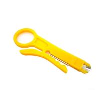 Mini pelacables para CAT-5, CAT-5e, CAT-6 UTP/para cables de red STP, crimpadora manual de 9 cm con ajuste automático por diámetro de alambre, amarillo PP+herramienta S