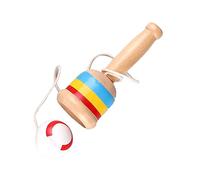 Mini Pelota de Captura de Madera, Pelota de Paleta Versátil y Desafiante con Copa de Cuerda Compacta y Liviana para Jardín de Infantes (Blanco)