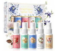 Mini Perfumes, Body Mist Gift Set, Bruma Corporal Con Rosa, Cítricos, Begonia, Iris, Orquídea, Fragancia Romántica de Larga Duración, Tamaño de Viaje, 5 * 35 ml