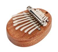 Mini piano de pulgar de 8 teclas, Kalimba de bolsillo portátil con tono claro para principiantes, instrumento musical de mano Mbira o como regalo colgante (oval log)