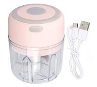 Mini Picador de Ajo eléCtrico, Procesador de Alimentos de Motor Potente de Gran Capacidad de 250 Ml con Cuchilla de Acero Inoxidable para Cebolla, Jengibre, Alimentos para BebéS (Rosa)