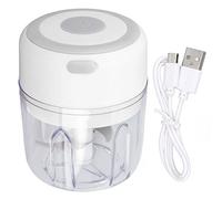 Mini Picador de Ajo eléCtrico, Procesador de Alimentos de Motor Potente de Gran Capacidad de 250 Ml con Cuchilla de Acero Inoxidable para Cebolla, Jengibre, Alimentos para BebéS (Blanco)