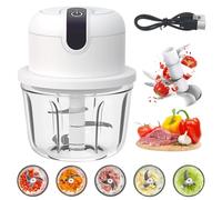 Mini picadora con puerto USB, picadora de cebolla, eléctrica, 350 ml, inalámbrica, pequeña picadora de cebolla, adecuada para frutas, nueces, carne, ajo, chili