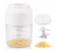 Mini Picadora de Ajo Eléctrica 400ml, Cortador de Verduras Sin Cable USB