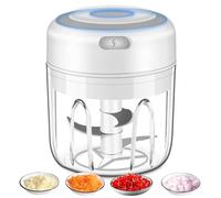 Mini picadora de ajo eléctrica, procesador de alimentos portátil, picadora de verduras, picadora de cebolla, picadora de carne inalámbrica con carga USB para verduras, pimienta, cebolla, alimentos