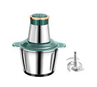 Mini picadora de carne eléctrica de 2 L, acero inoxidable picadora de carne extraíble, con 6 cuchillas, 2 niveles de velocidad, 250 W picadora eléctrica para carne, verduras, frutas, cebolla (verde)