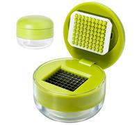 Mini picadora de verduras, picadora de ajos, de acero inoxidable, operación de prensa sin esfuerzo y 3 niveles de carne picada ajustables, utensilio de cocina, 100 ml