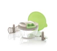 InnovaGoods® Picadora Manual de Verduras y Frutas con Cuerda, trituradora de alimentos de 400 ml, picador de verduras con cuchillas curvadas, Accesorio Mezclador, Tapa Extra. Picadora uso seguro.