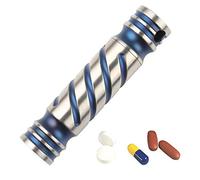 Mini Pill Fob Llavero Collar Titanio Impermeable Portátil Pastillero Contenedor Nitro Aspirina Píldora Caso para Persecución de Bolsillo Diario al Aire Libre Camping Emergencia Medicación Ayudas,