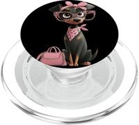 Mini Pinscher Puppy Pink Leopard Gafas Glam Graphic Trippy PopSockets PopGrip para MagSafe