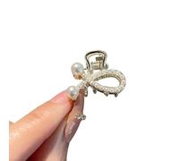 Mini pinza para el pelo con diamantes de imitación de perlas para mujeres y niñas, pinza de cangrejo pequeña (3044)